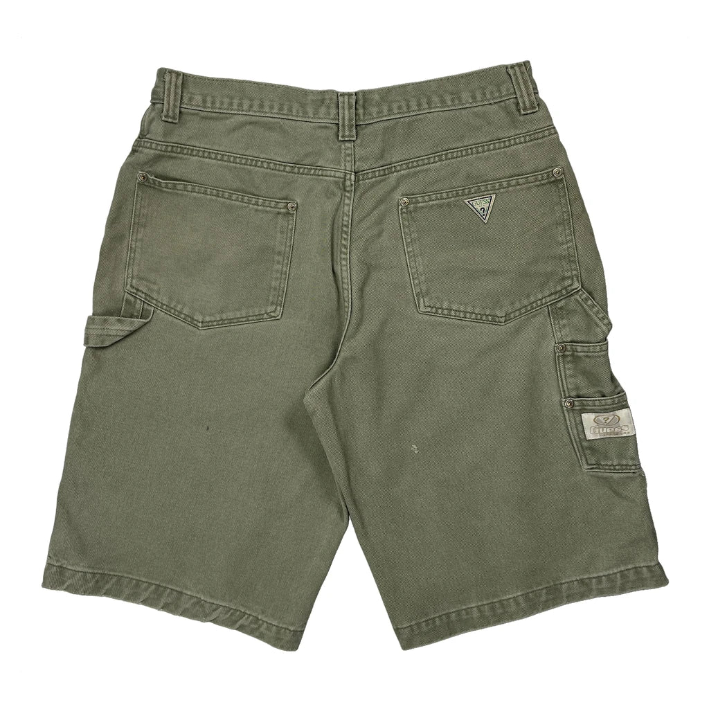 Guess Cargo Carpenter Shorts - 32W 11L Green Cotton