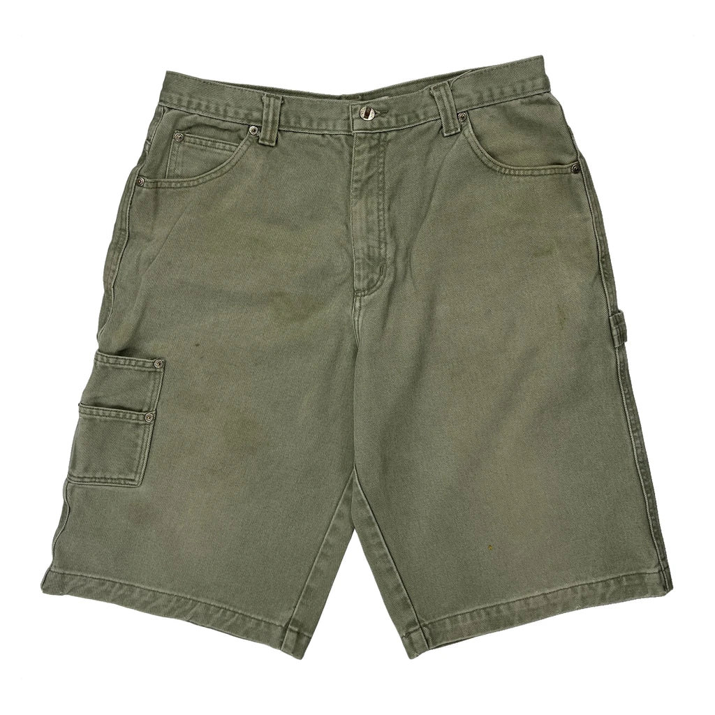 Guess Cargo Carpenter Shorts - 32W 11L Green Cotton - Image 2