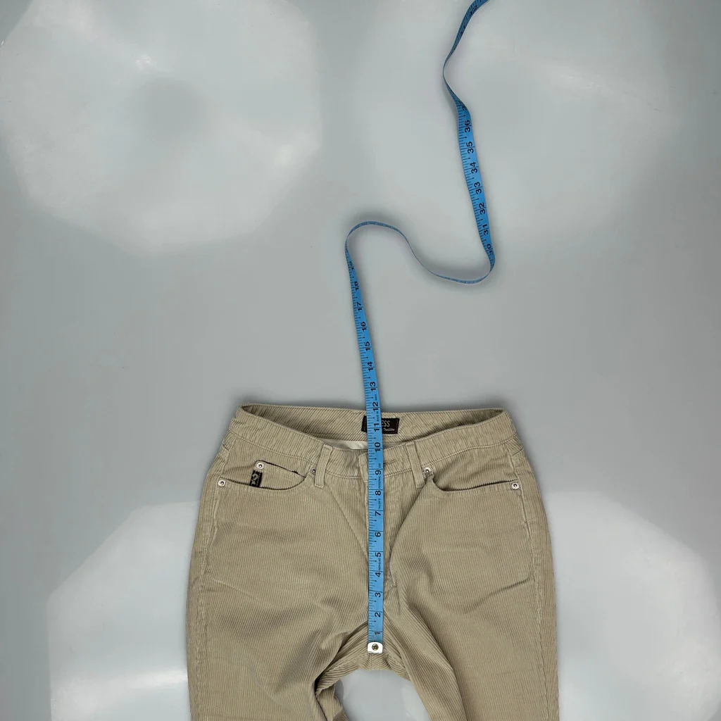 Guess Cord Trousers - 28″ Waist Beige Cotton - Image 4