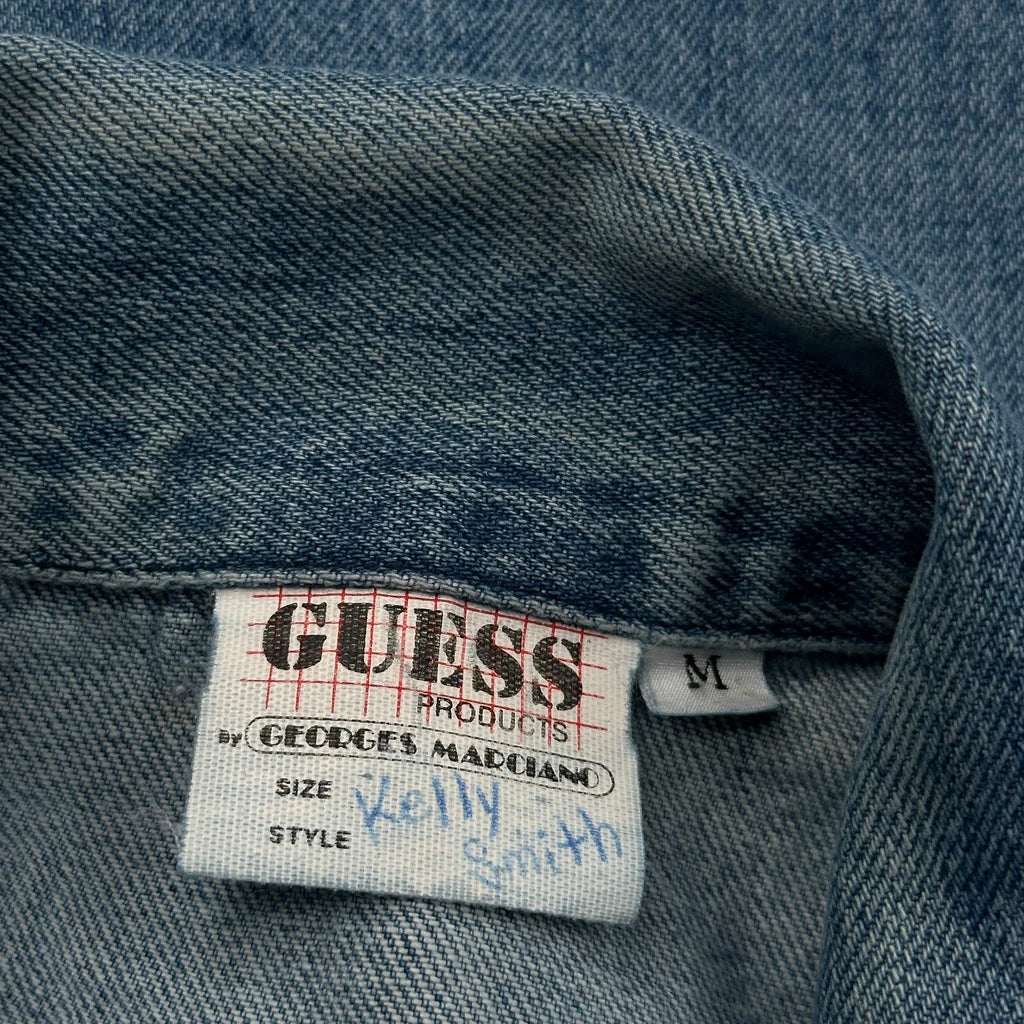 Guess Asymmetric Closure Denim Jacket - Medium Blue Denim - Image 3