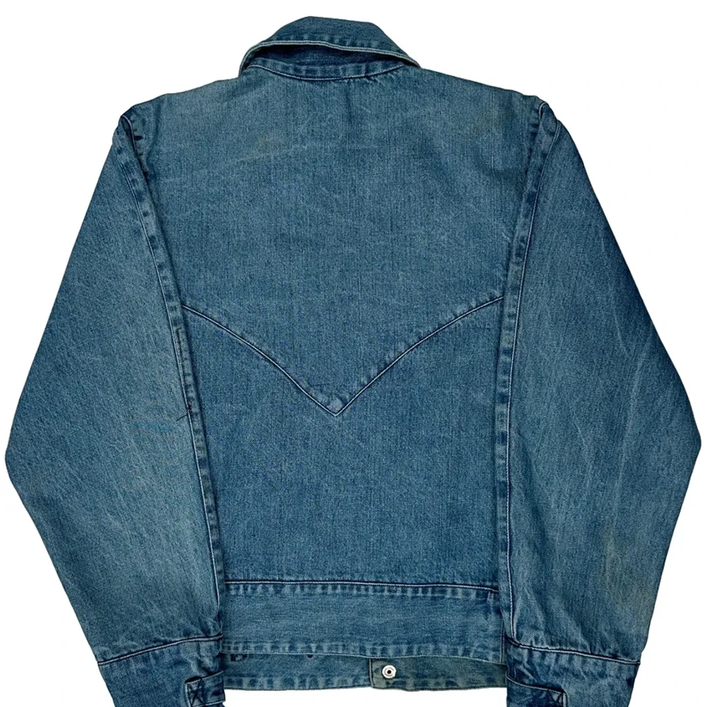 Guess Asymmetric Closure Denim Jacket - Medium Blue Denim - Image 6