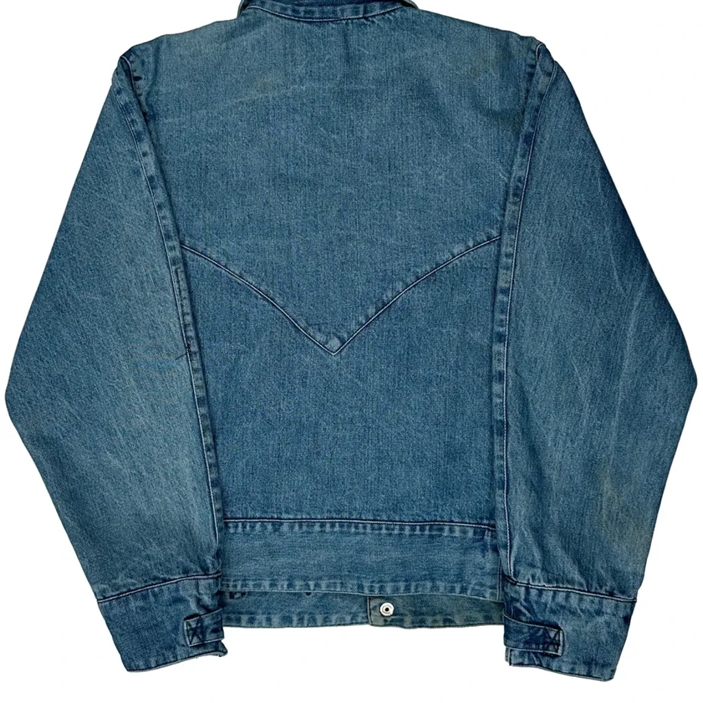 Guess Asymmetric Closure Denim Jacket - Medium Blue Denim - Image 7