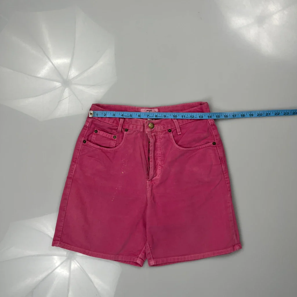 Guess Denim Shorts - 28W UK 8 Pink Cotton - Image 3