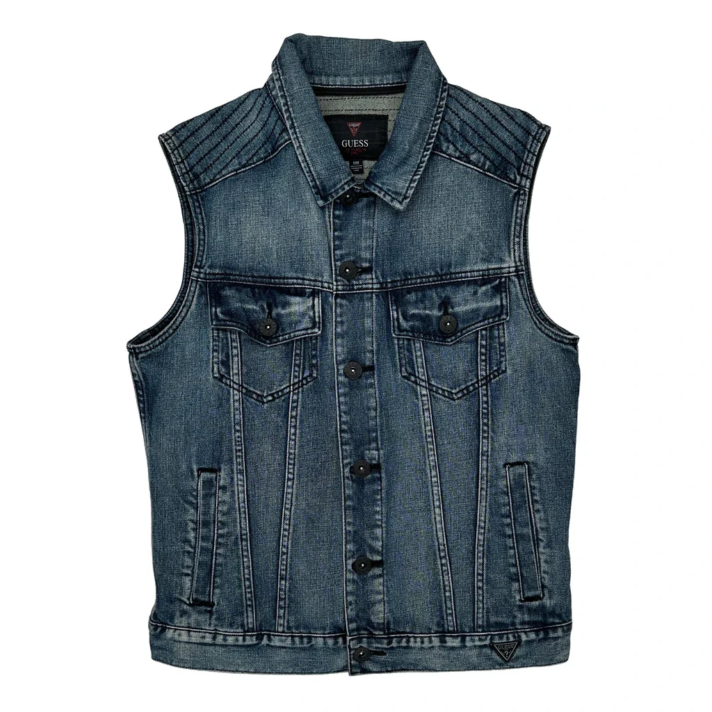 Guess Denim Vest - Medium Blue Denim