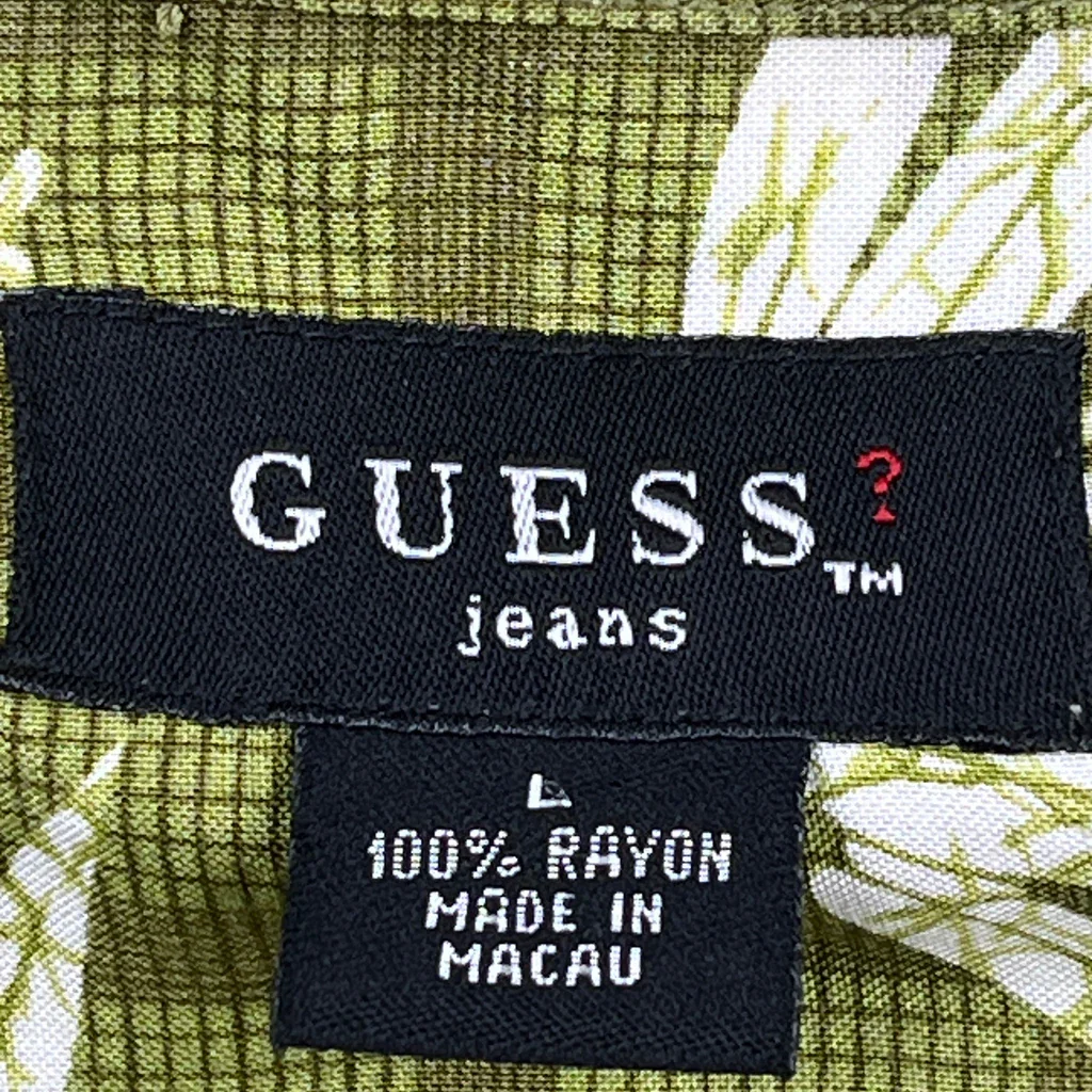 Guess Floral Hawaiian Shirt - Large Green Viscose - Image 3