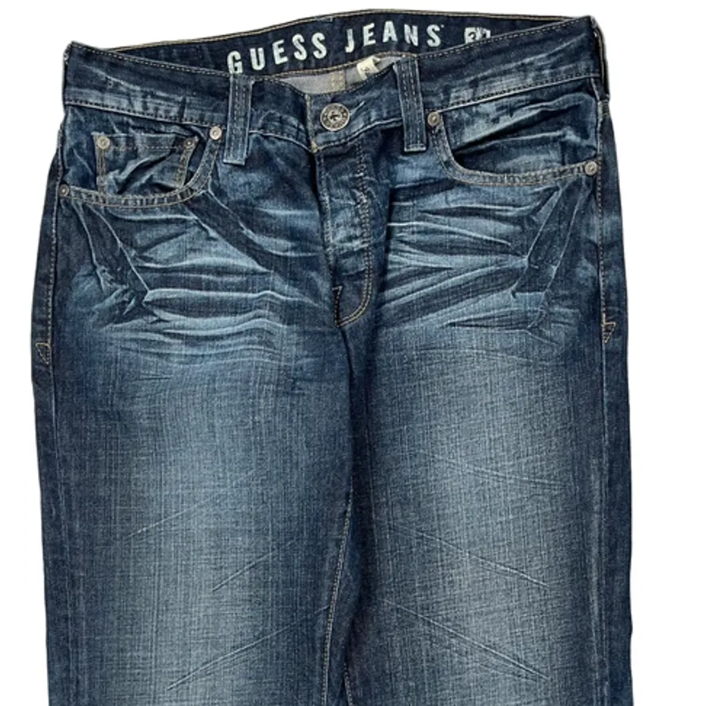 Guess Boot Cut Jeans - 32W UK 10 Blue Cotton - Image 10