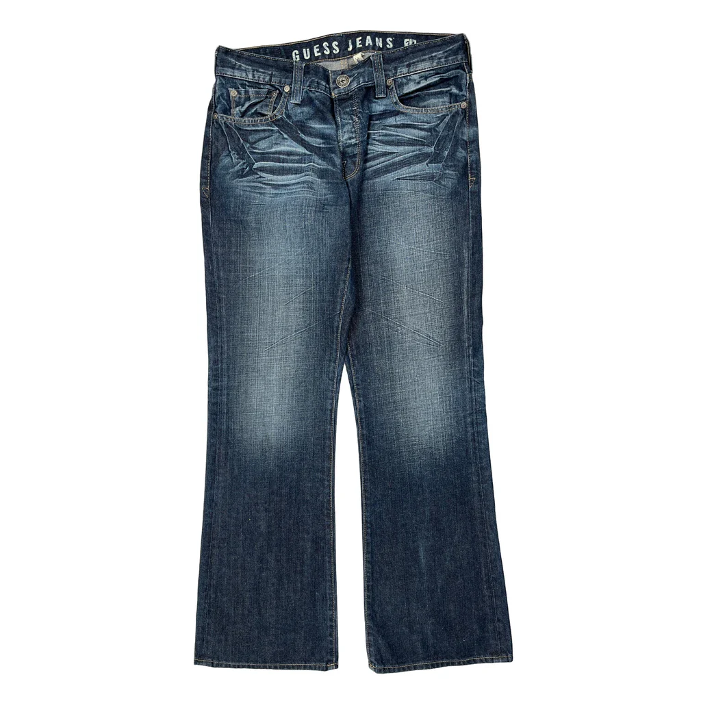 Guess Boot Cut Jeans - 32W UK 10 Blue Cotton - Image 2
