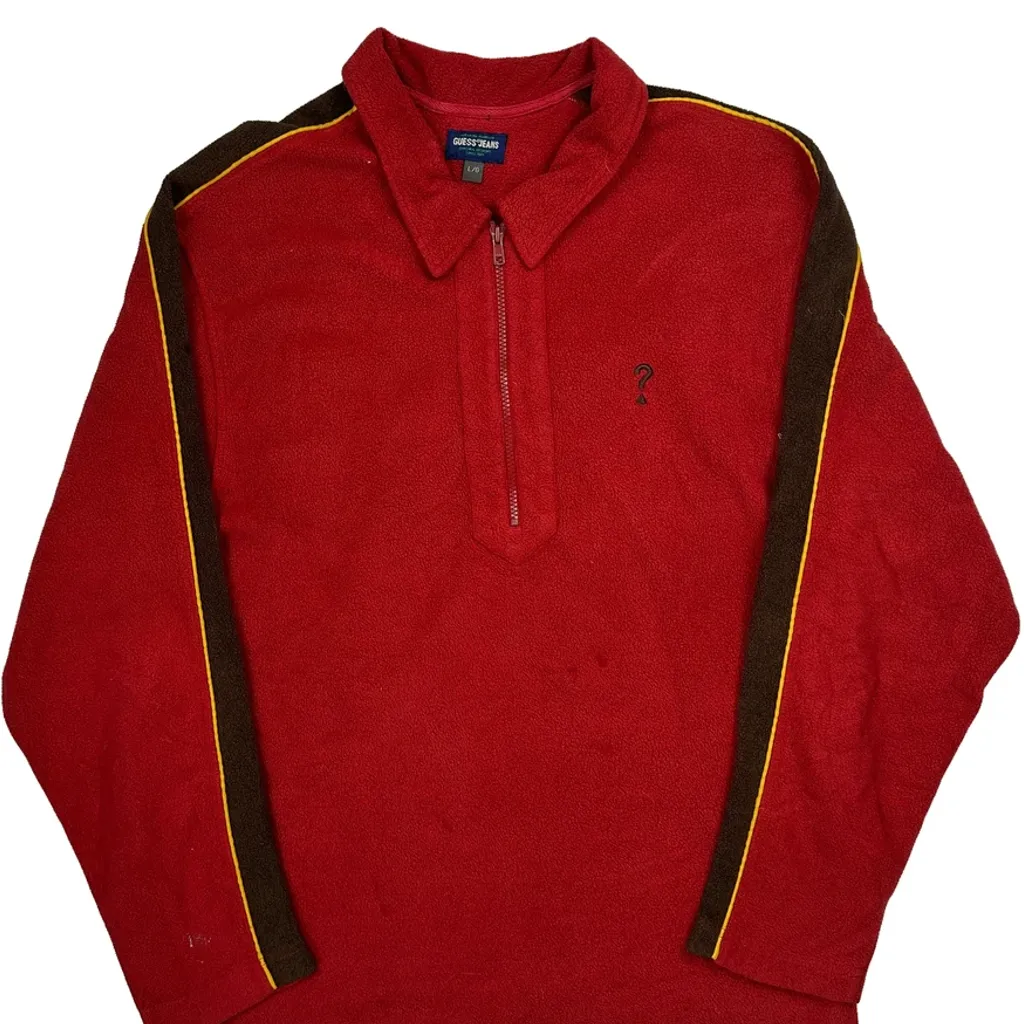 Guess Collared Rugby Shirt - Large Red Polyester - Image 4