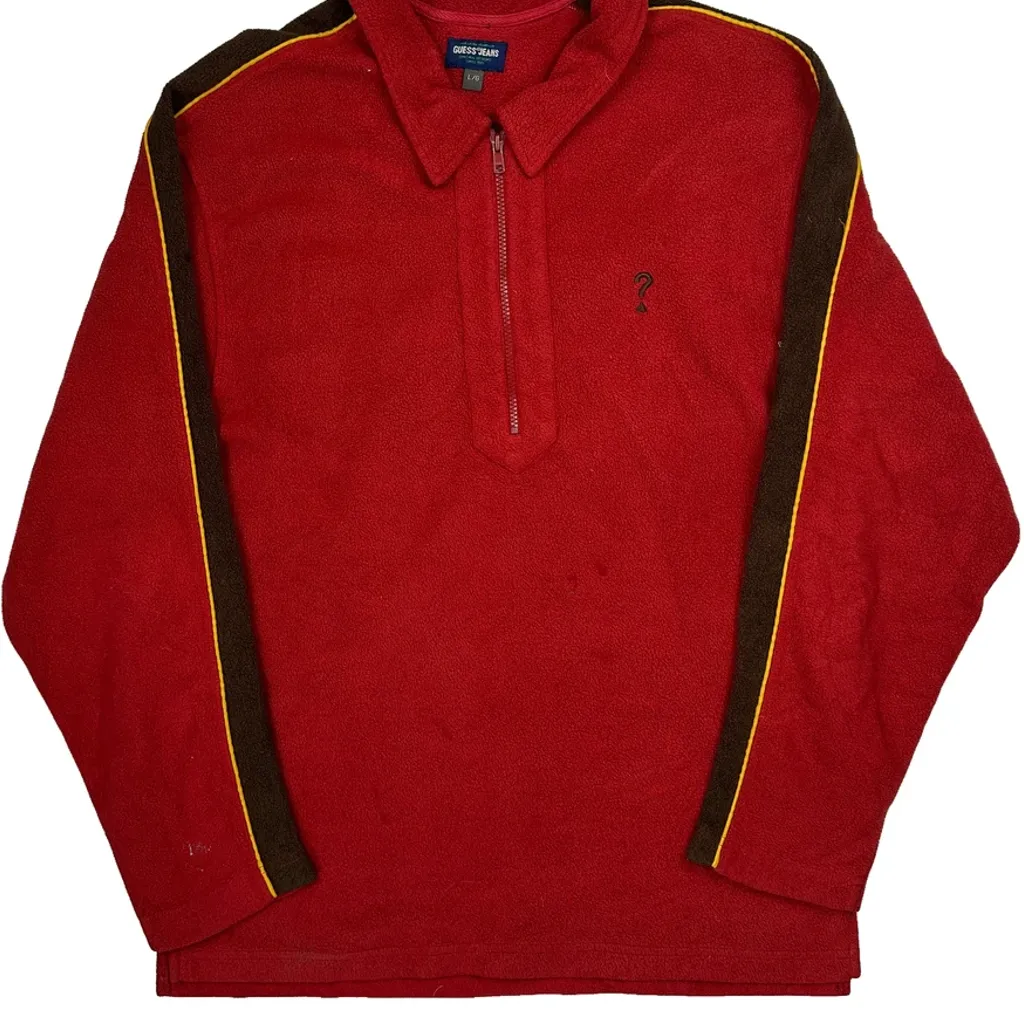 Guess Collared Rugby Shirt - Large Red Polyester - Image 5