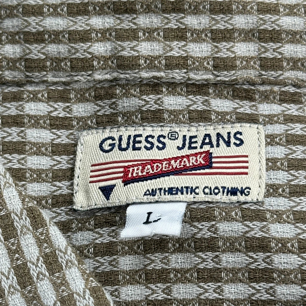 Guess Checked Shirt - Large Brown Cotton - Image 3