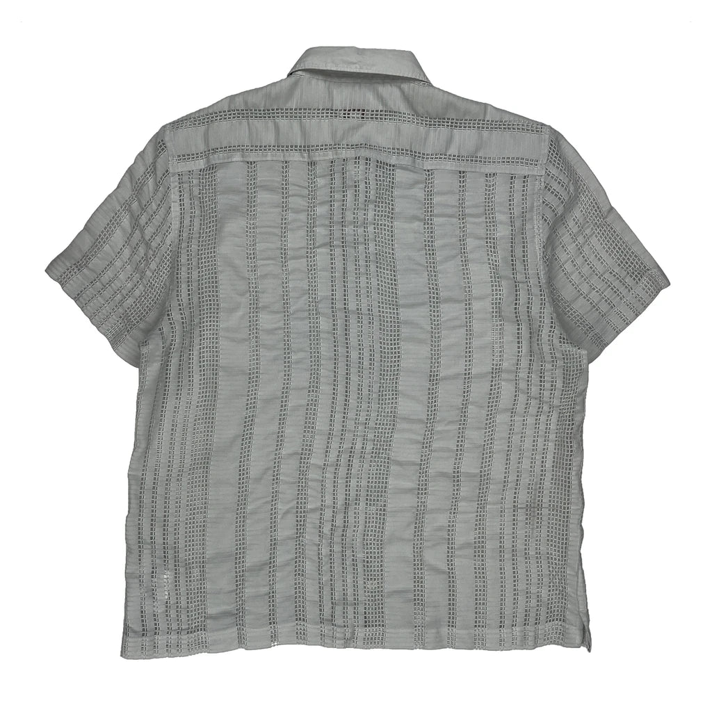 Guess Slim Fit Short Sleeve Shirt - Medium Grey Cotton - Image 2