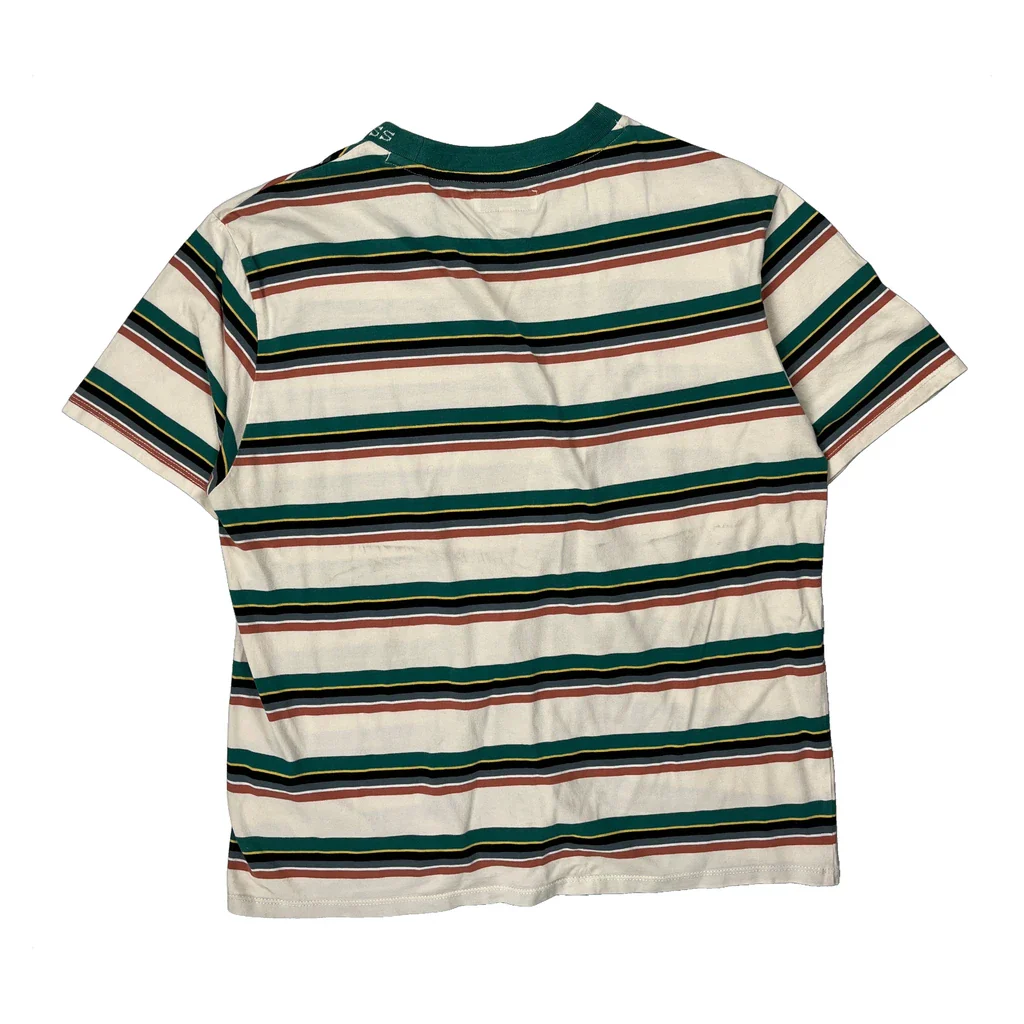 Guess Striped T-Shirt - Medium Cream Cotton - Image 2