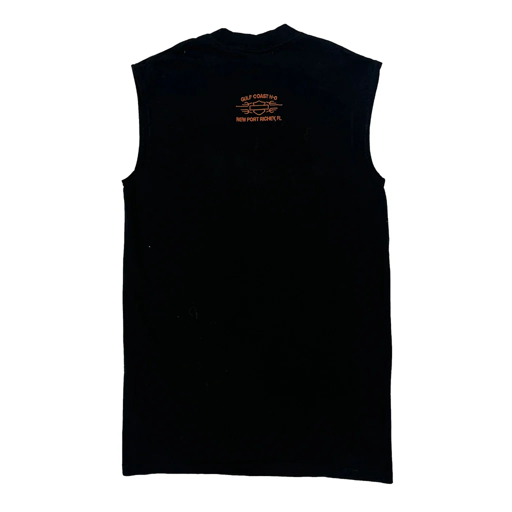 Gulf Coast Hd New Port Richey Fl Harley Davidson Vest - Medium Black Cotton - Image 2