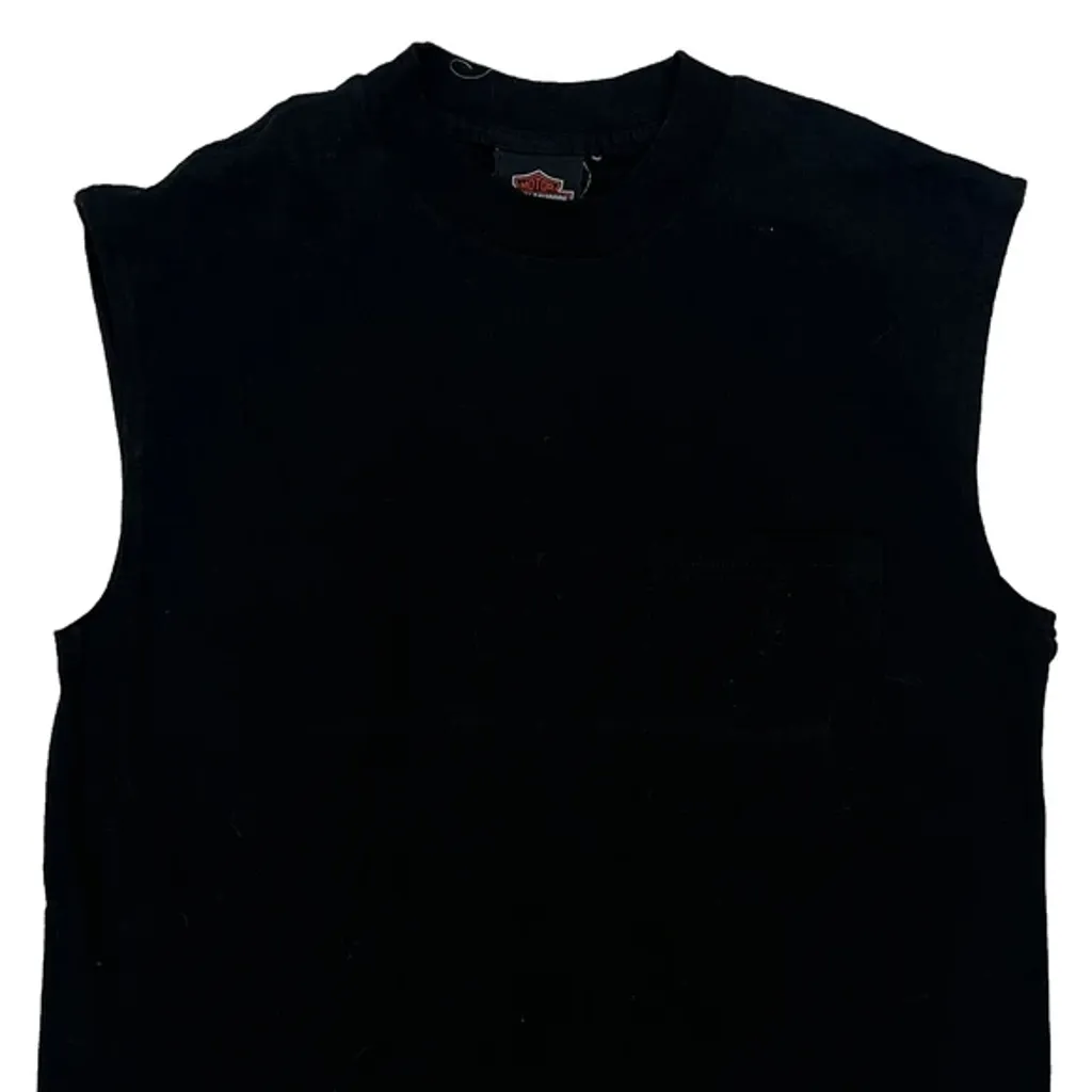 Gulf Coast Hd New Port Richey Fl Harley Davidson Vest - Medium Black Cotton - Image 5