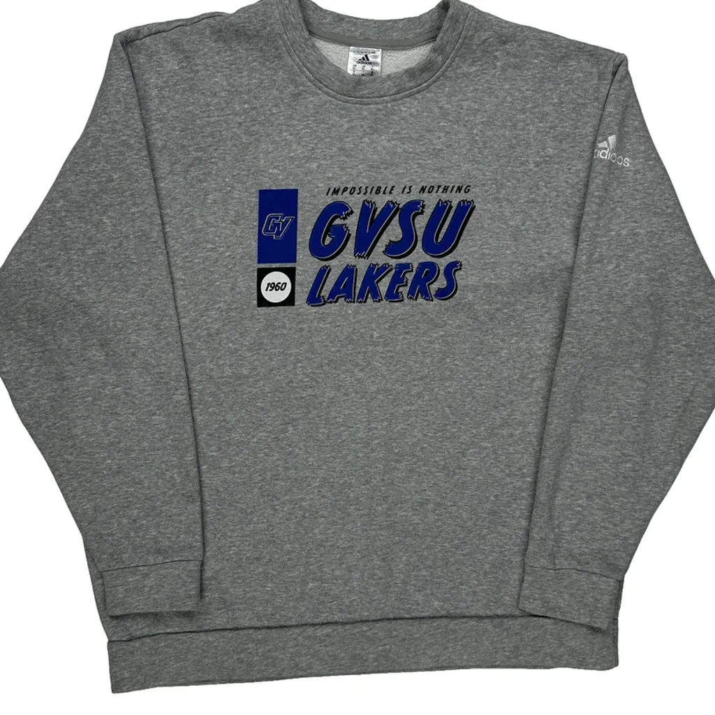 Gvsu Lakers Adidas Sweatshirt - XL Grey Cotton - Image 4