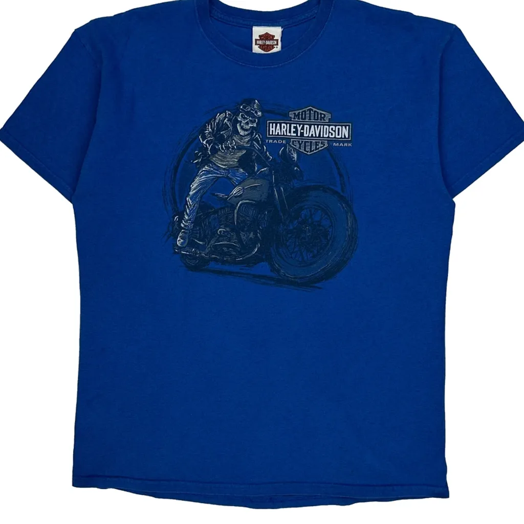 H-D Biketown Harley Davidson Graphic T-Shirt - Large Blue Cotton - Image 5