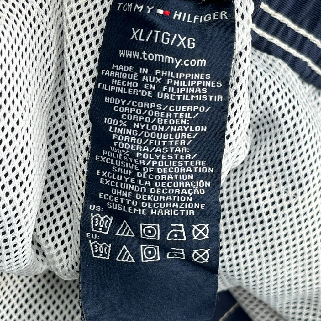 H Logo Tommy Hilfiger Striped Sport Shorts - X-Largew 10L Blue Nylon - Image 3
