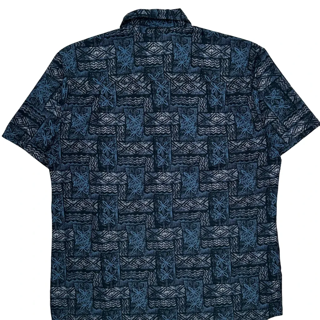 Haggar Short Sleeve Shirt - Large Blue Cotton - Image 7