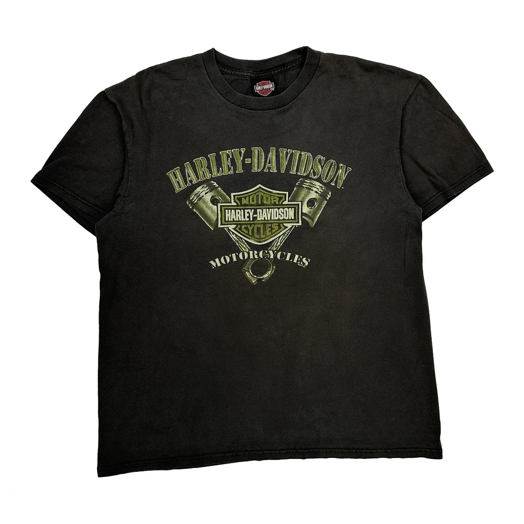 Hampton Roads Harley Davidson Graphic T-Shirt - XL Black Cotton