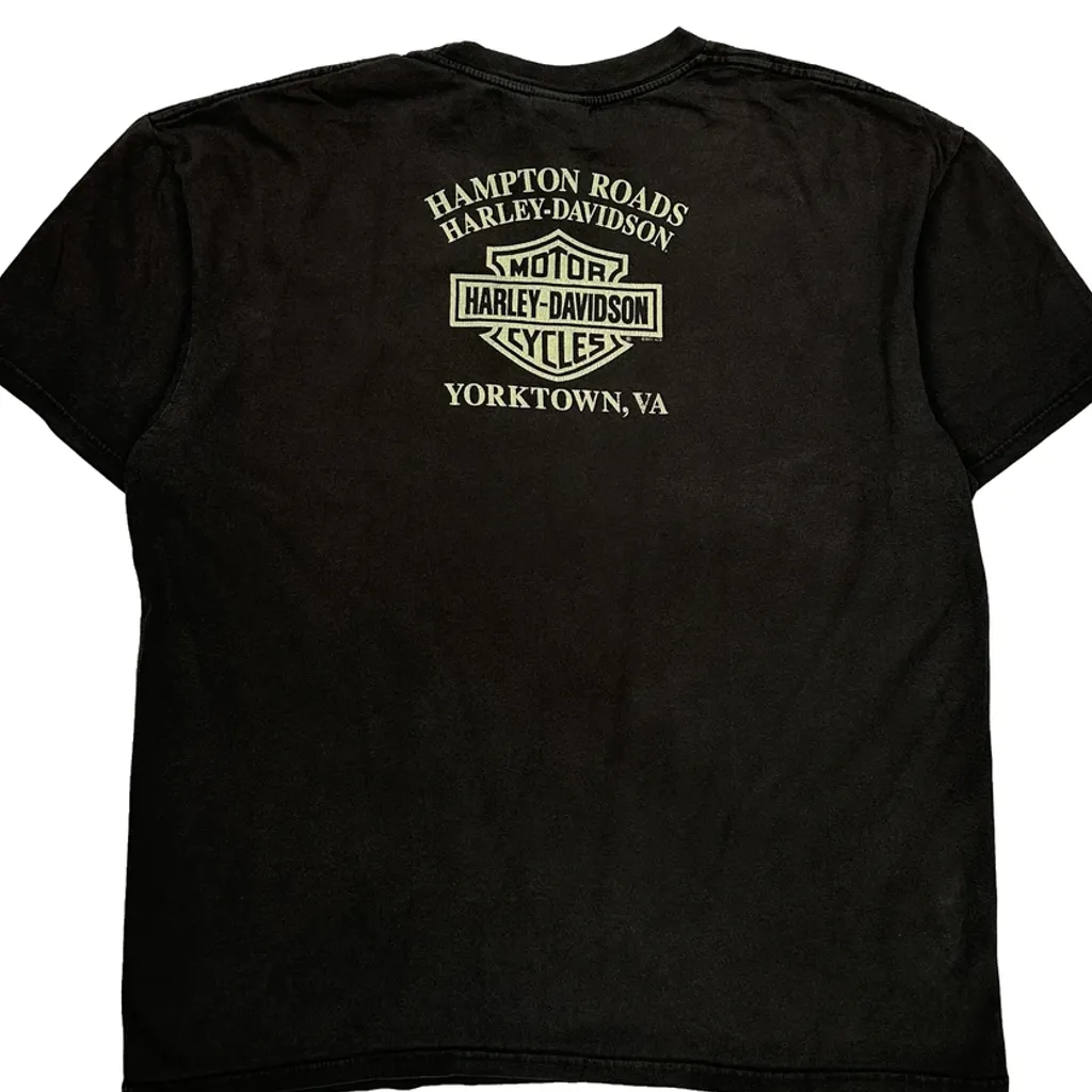 Hampton Roads Harley Davidson Graphic T-Shirt - XL Black Cotton - Image 6