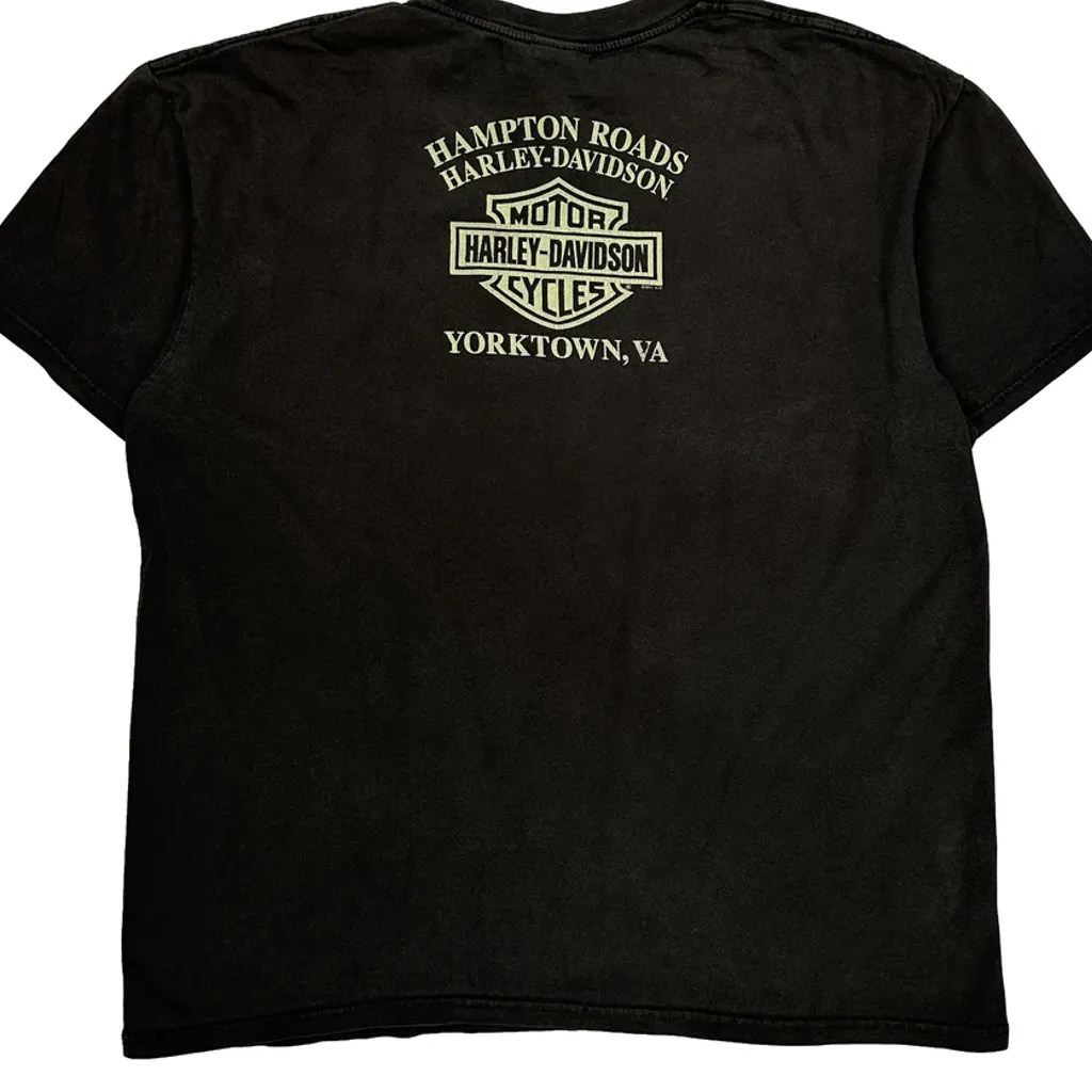 Hampton Roads Harley Davidson Graphic T-Shirt - XL Black Cotton - Image 7