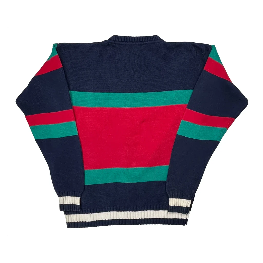 Hand Intarsia Gant Graphic Jumper - Medium Navy Cotton - Image 2