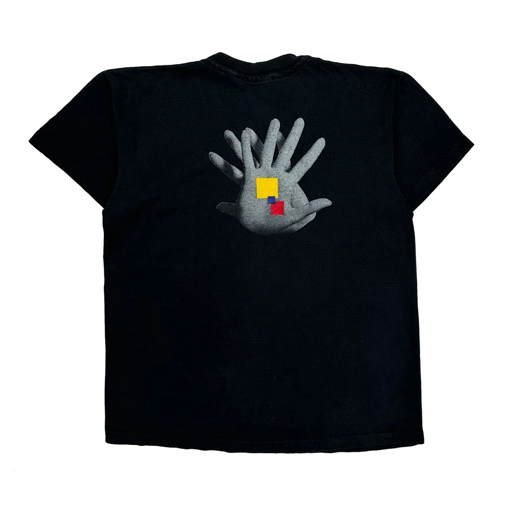 Hand Print Anvil Single Stitch T-Shirt - Large Black Cotton - Image 2