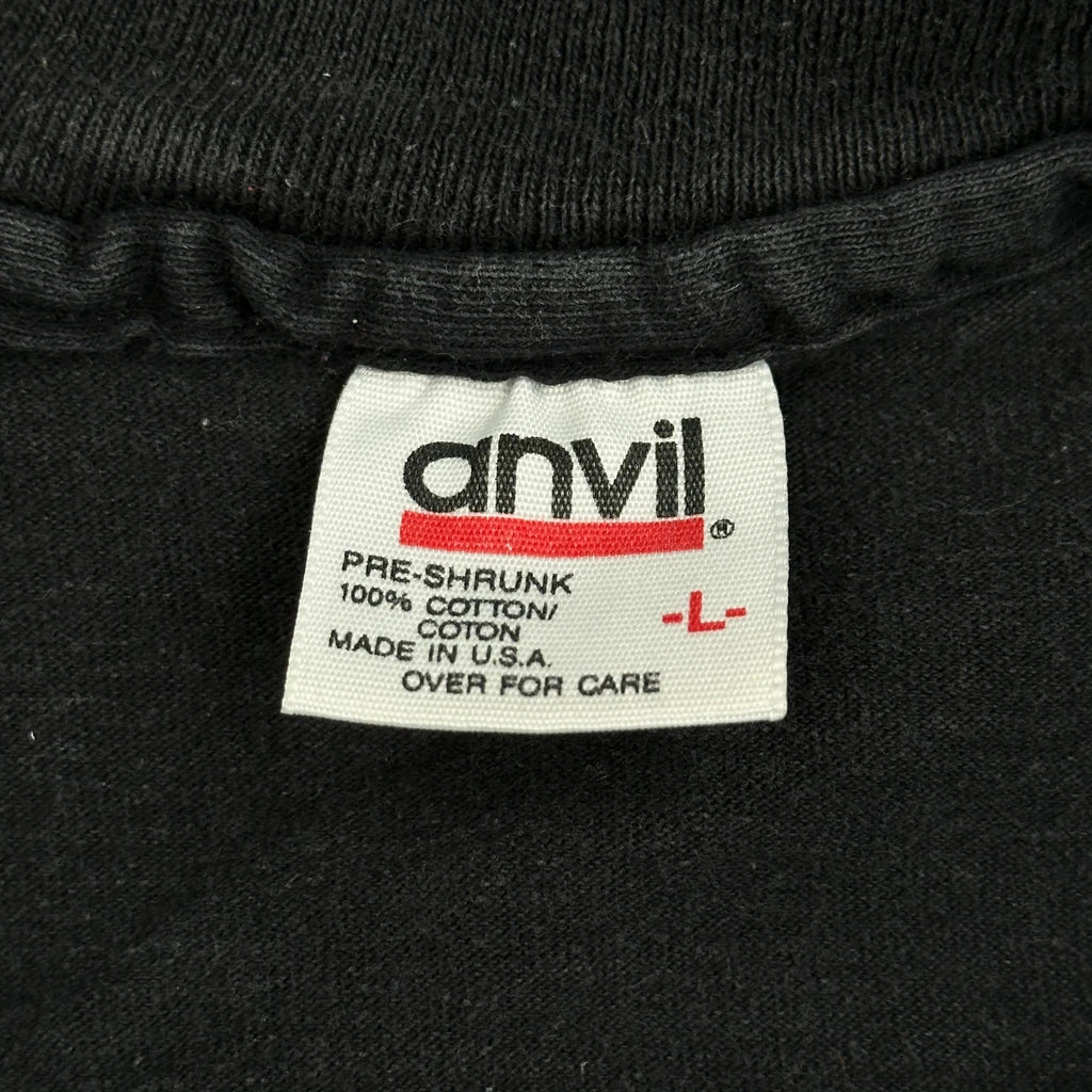 Hand Print Anvil Single Stitch T-Shirt - Large Black Cotton - Image 3