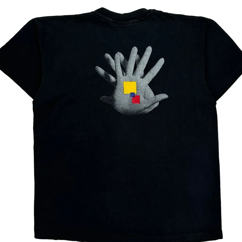 Hand Print Anvil Single Stitch T-Shirt - Large Black Cotton - Image 7