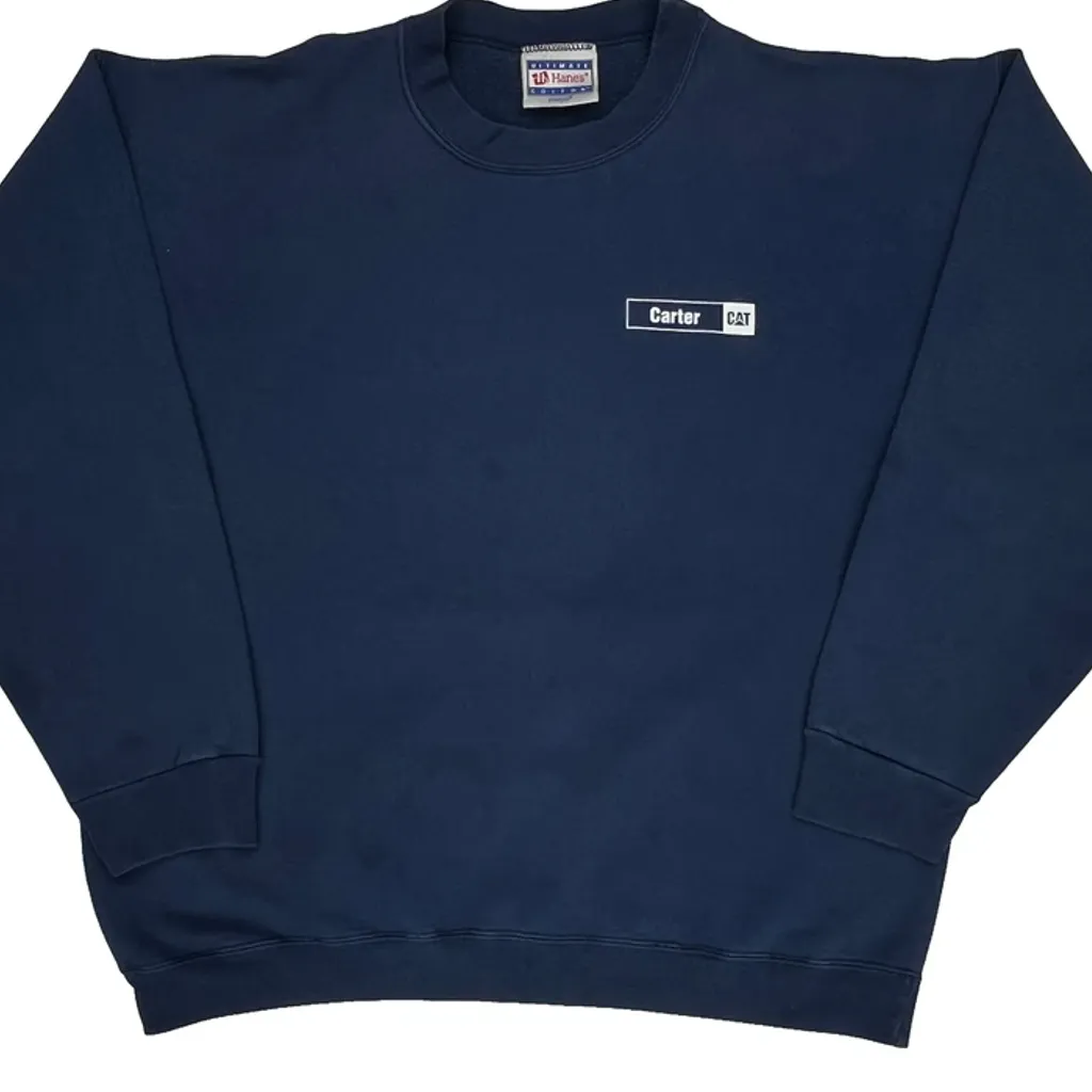 Hanes Sweatshirt - Large Navy Cotton - Image 4