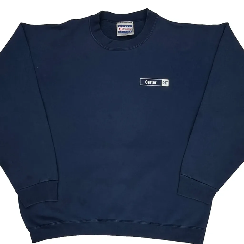 Hanes Sweatshirt - Large Navy Cotton - Image 5