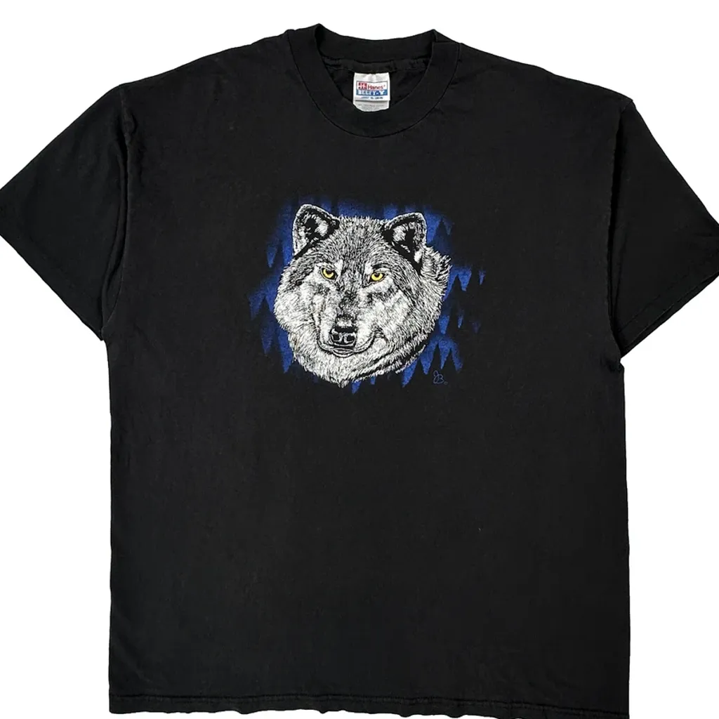 Hanes Single Stitch T-Shirt - XL Black Cotton - Image 4