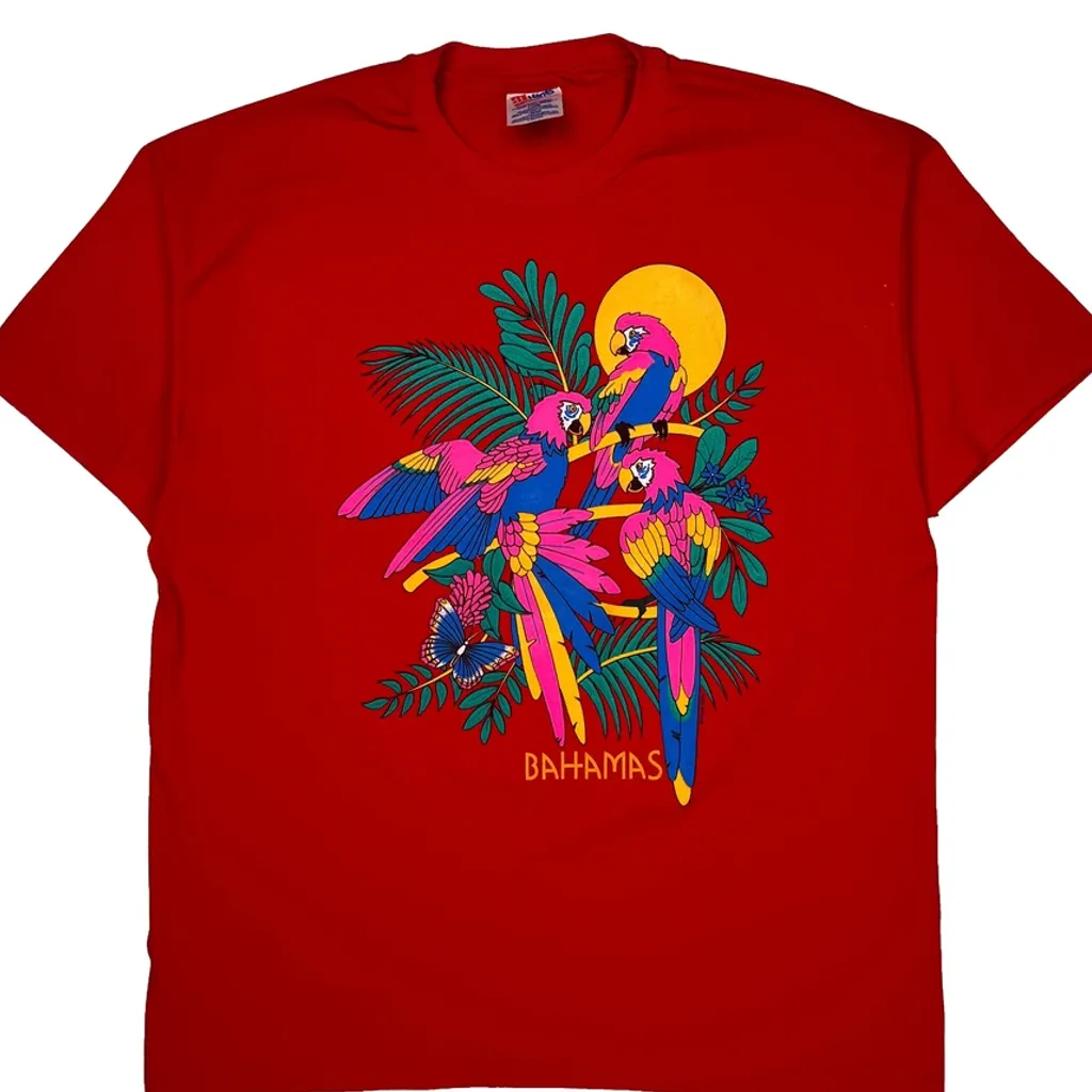 Hanes Single Stitch T-Shirt - XL Red Cotton Blend - Image 5