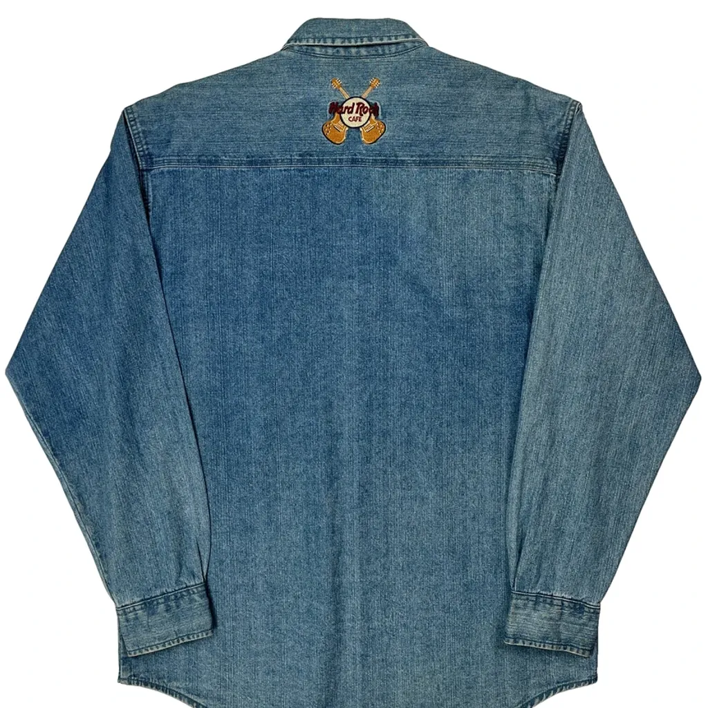 Hard Rock Cafe Denim Shirt - Small Blue Cotton - Image 6