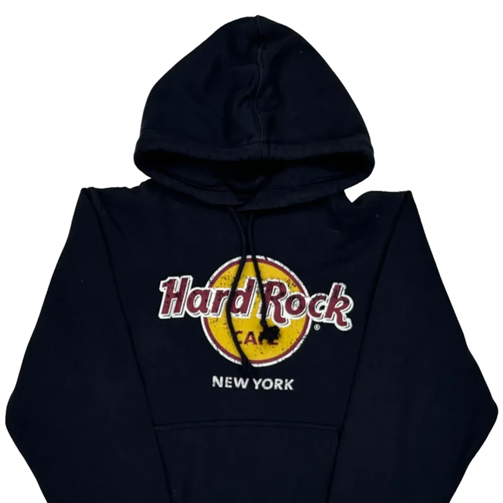 Hard Rock Cafe Graphic Hoodie - Medium Black Cotton Blend - Image 4