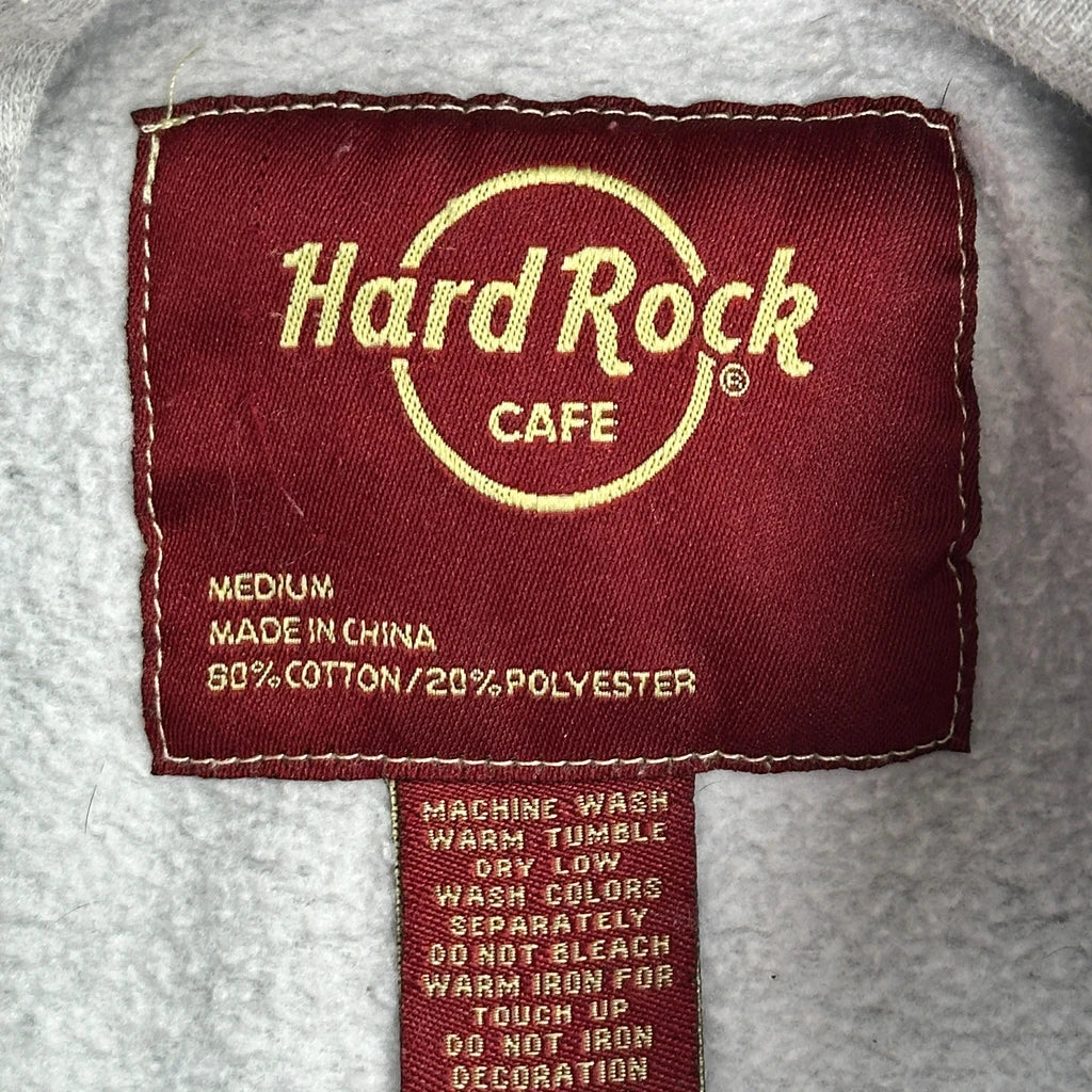 Hard Rock Cafe Graphic Hoodie - Medium Grey Cotton Blend - Image 3