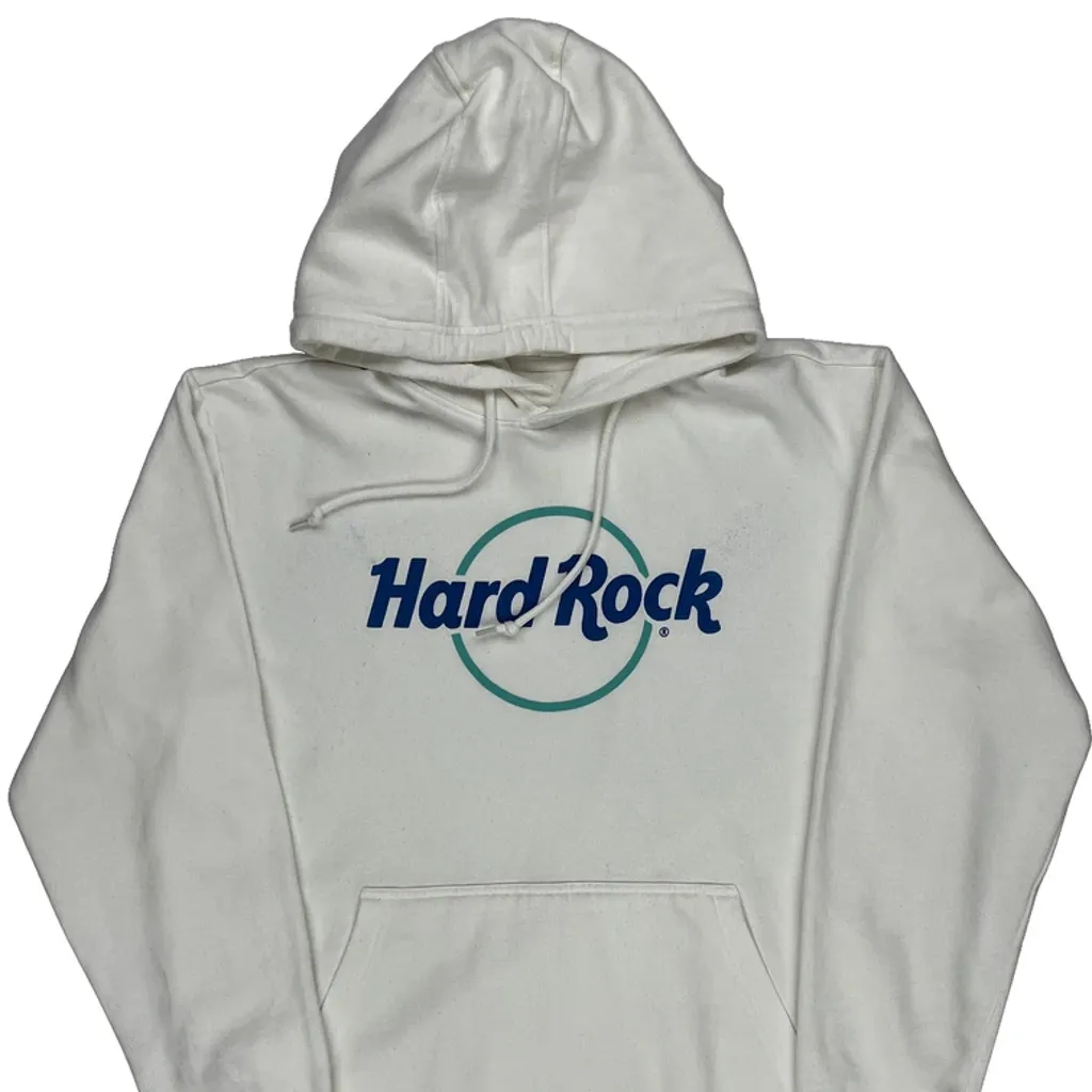 Hard Rock Cafe Hoodie - Large White Cotton Blend - Image 4