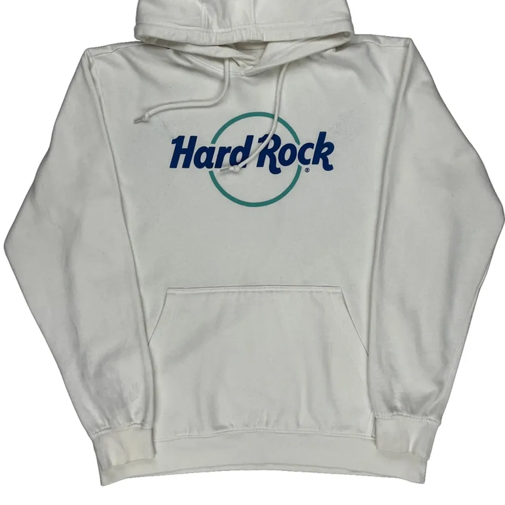 Hard Rock Cafe Hoodie - Large White Cotton Blend - Image 5