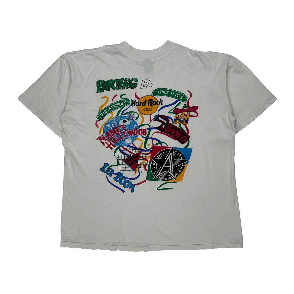 Hard Rock Cafe, Planet Hollywood, Senor Frogs Planet Hollywood Graphic T-Shirt - Large White Cotton - Image 2
