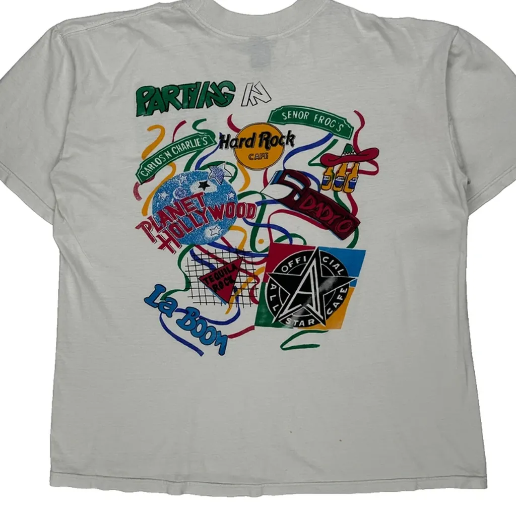 Hard Rock Cafe, Planet Hollywood, Senor Frogs Planet Hollywood Graphic T-Shirt - Large White Cotton - Image 6