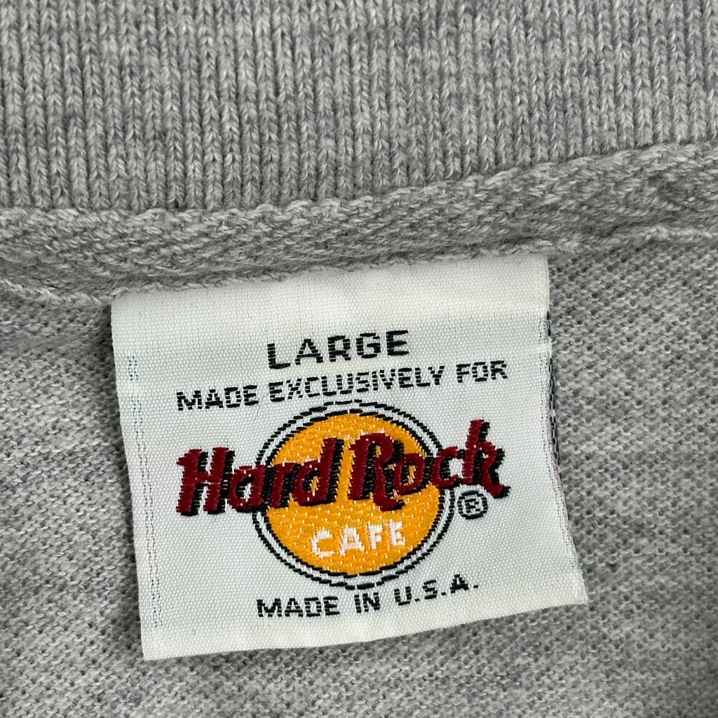 Hard Rock Cafe Striped Polo Shirt - Large Grey Cotton - Image 3