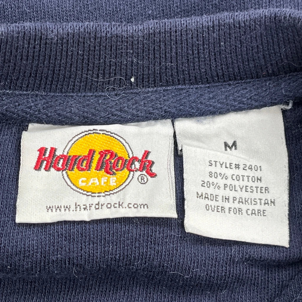 Hard Rock Cafe Graphic Sweatshirt - Medium Navy Cotton - Image 3