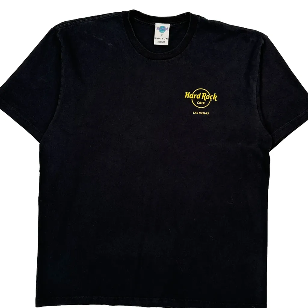 Hard Rock Cafe Graphic T-Shirt - Medium Black Cotton - Image 4