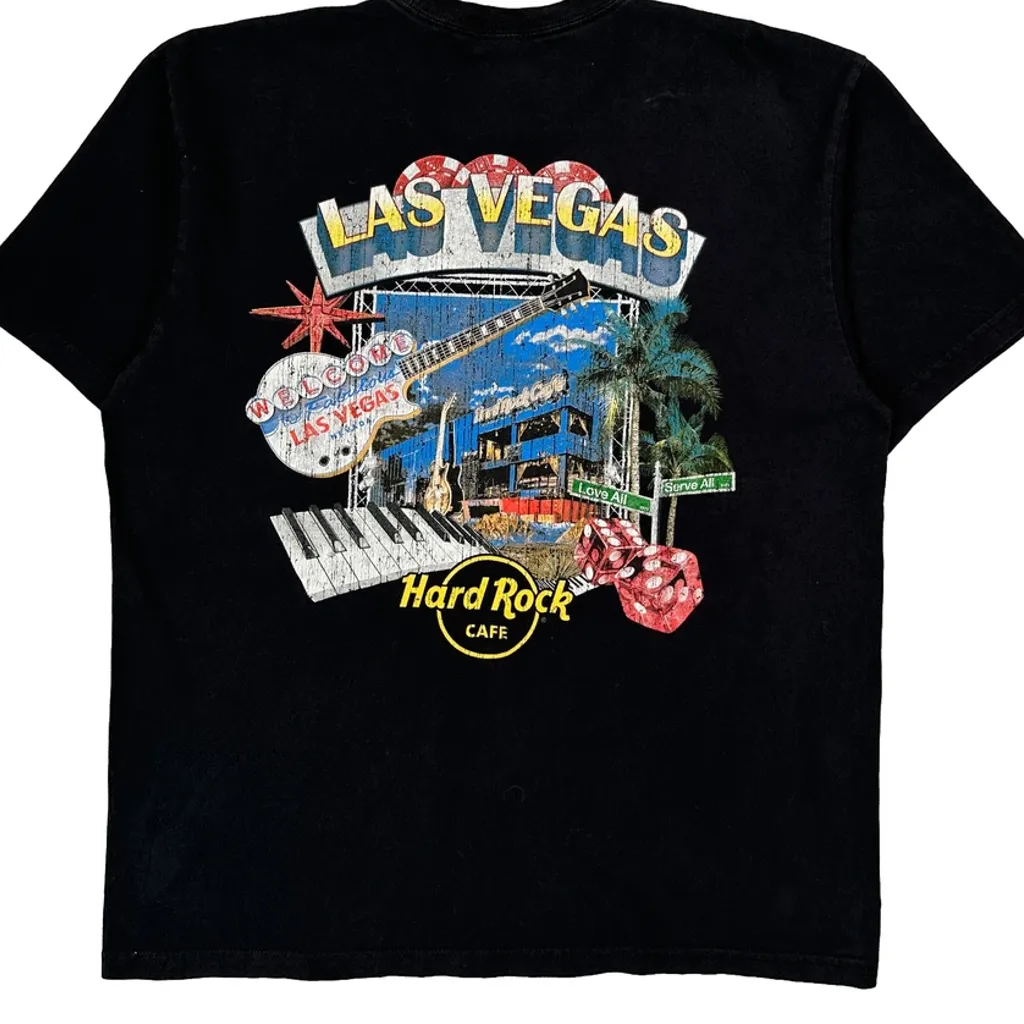 Hard Rock Cafe Graphic T-Shirt - Medium Black Cotton - Image 7