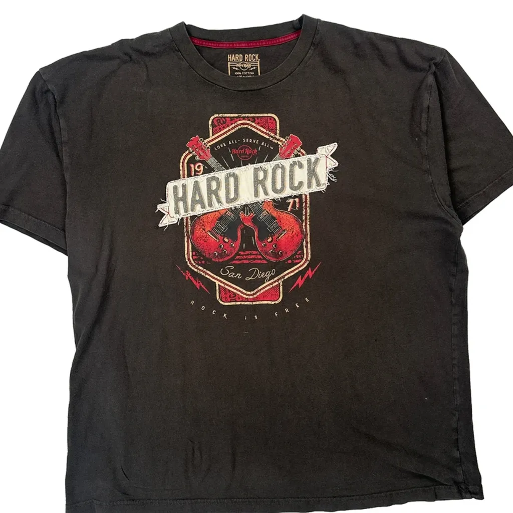 Hard Rock Cafe Graphic T-Shirt - 2XL Black Cotton - Image 4