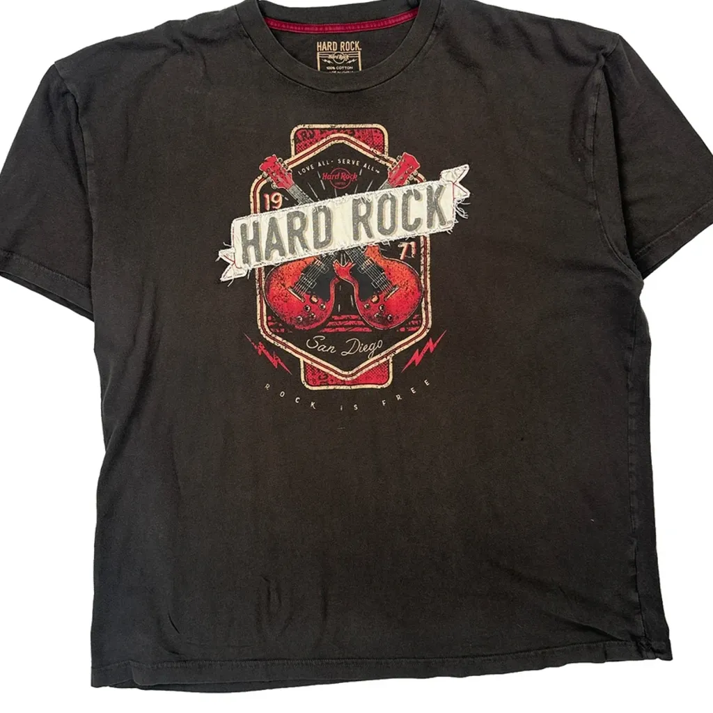 Hard Rock Cafe Graphic T-Shirt - 2XL Black Cotton - Image 5