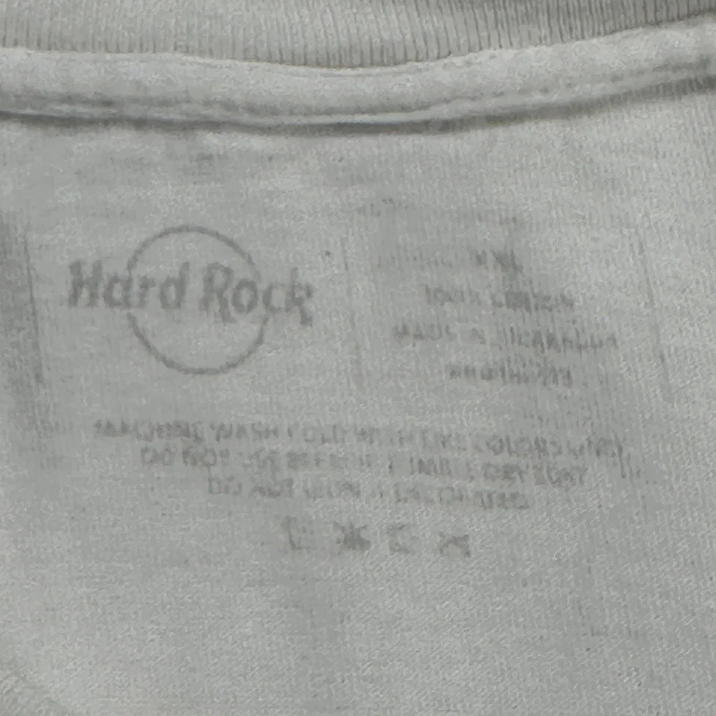 Hard Rock Cafe Graphic T-Shirt - Medium White Cotton - Image 3