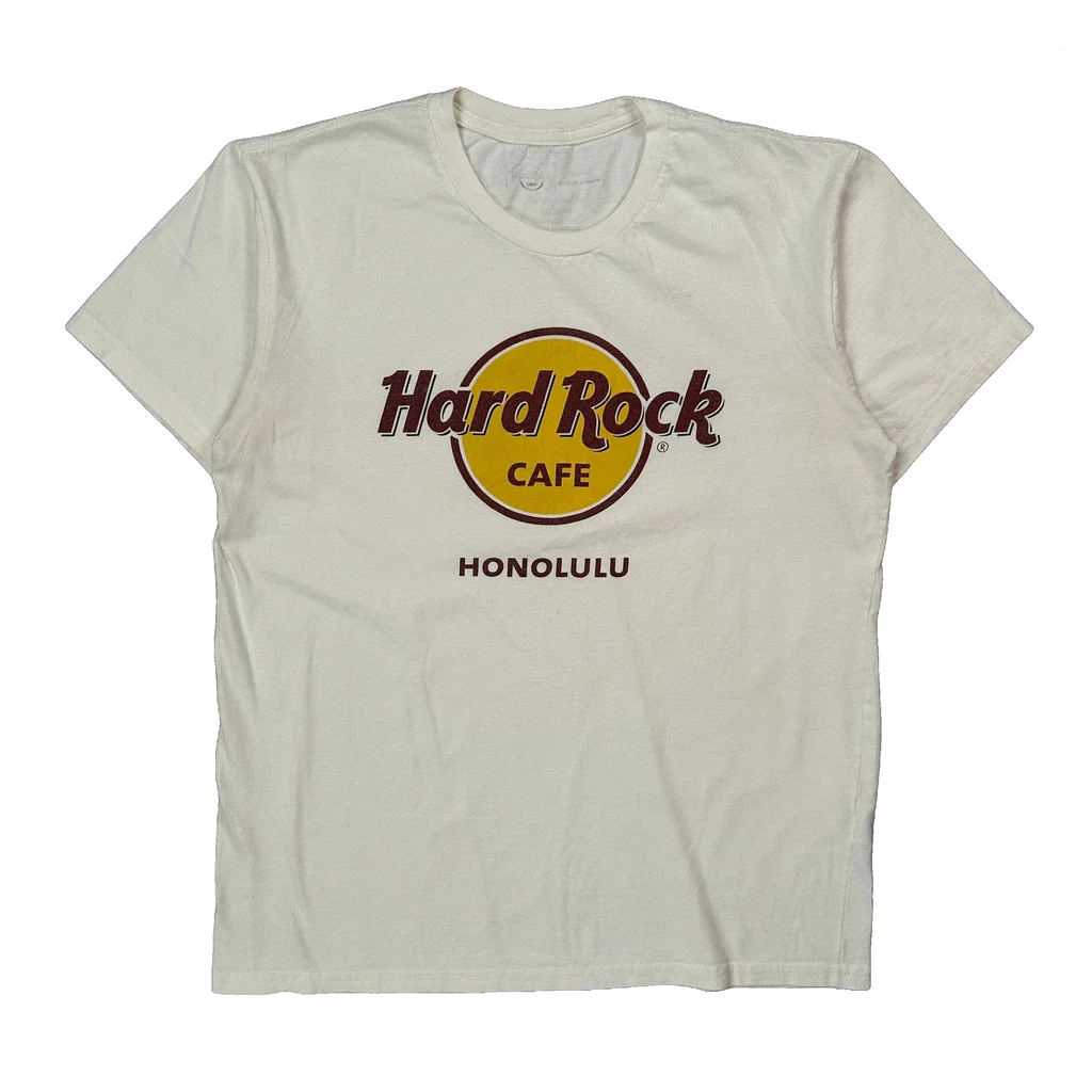 Hard Rock Cafe Graphic T-Shirt - Medium White Cotton