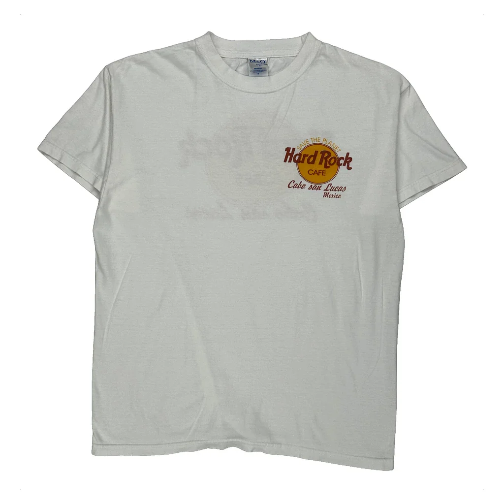 Hard Rock Cafe Graphic T-Shirt - Medium White Cotton