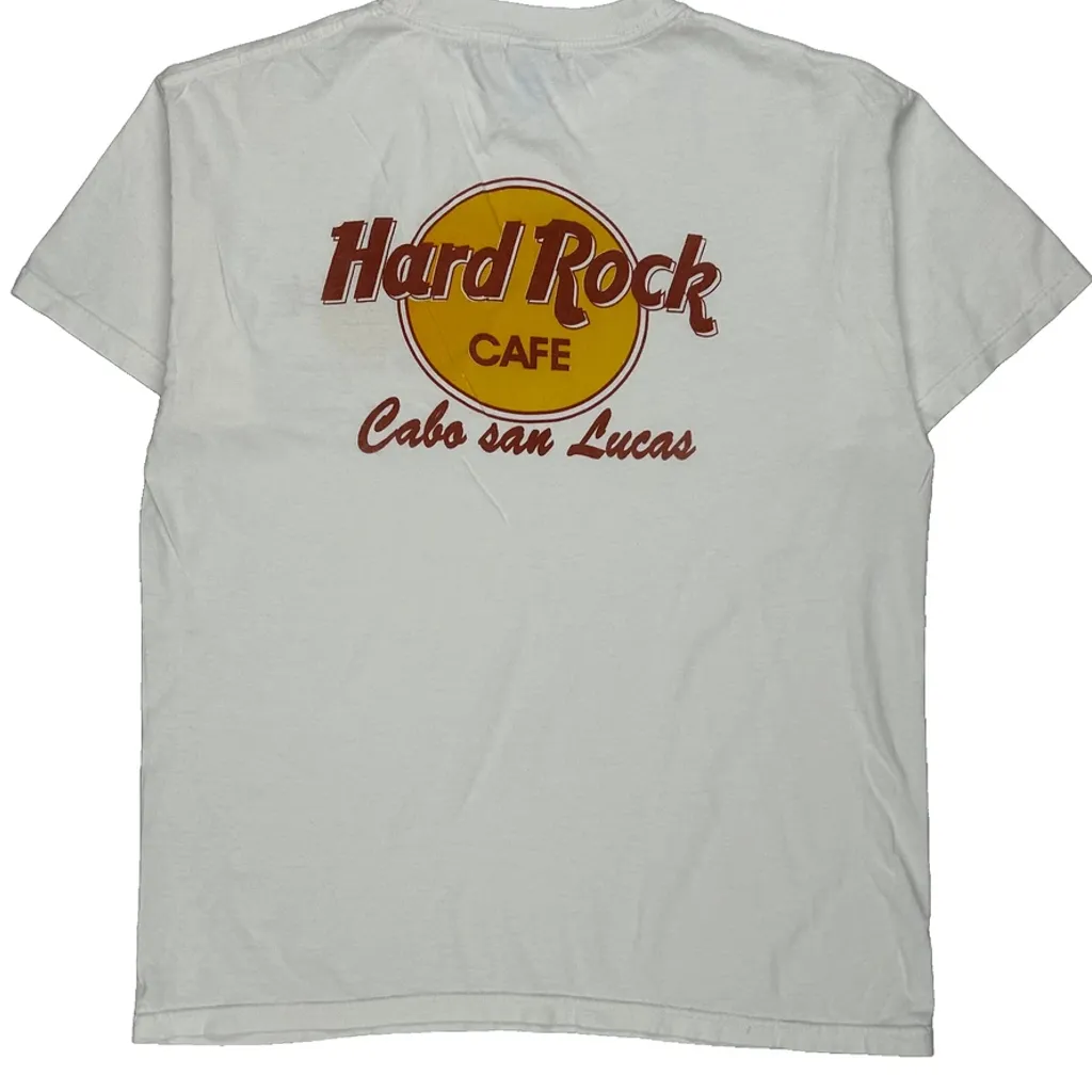 Hard Rock Cafe Graphic T-Shirt - Medium White Cotton - Image 6
